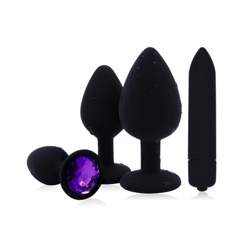 Purple Crystal Butt Plug Massager / Silicone Dildo Vibrator / Unisex Anal Toys - EVE's SECRETS